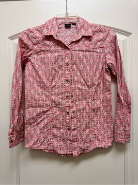 Cruel Girl Pink Patterned Long Sleeve Button-Down Shirt